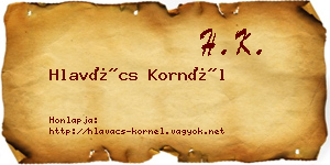 Hlavács Kornél névjegykártya