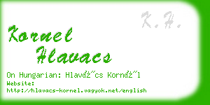 kornel hlavacs business card